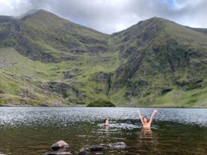 Swimming in the lake at the base of Carrauntoohil, Co. Kerry